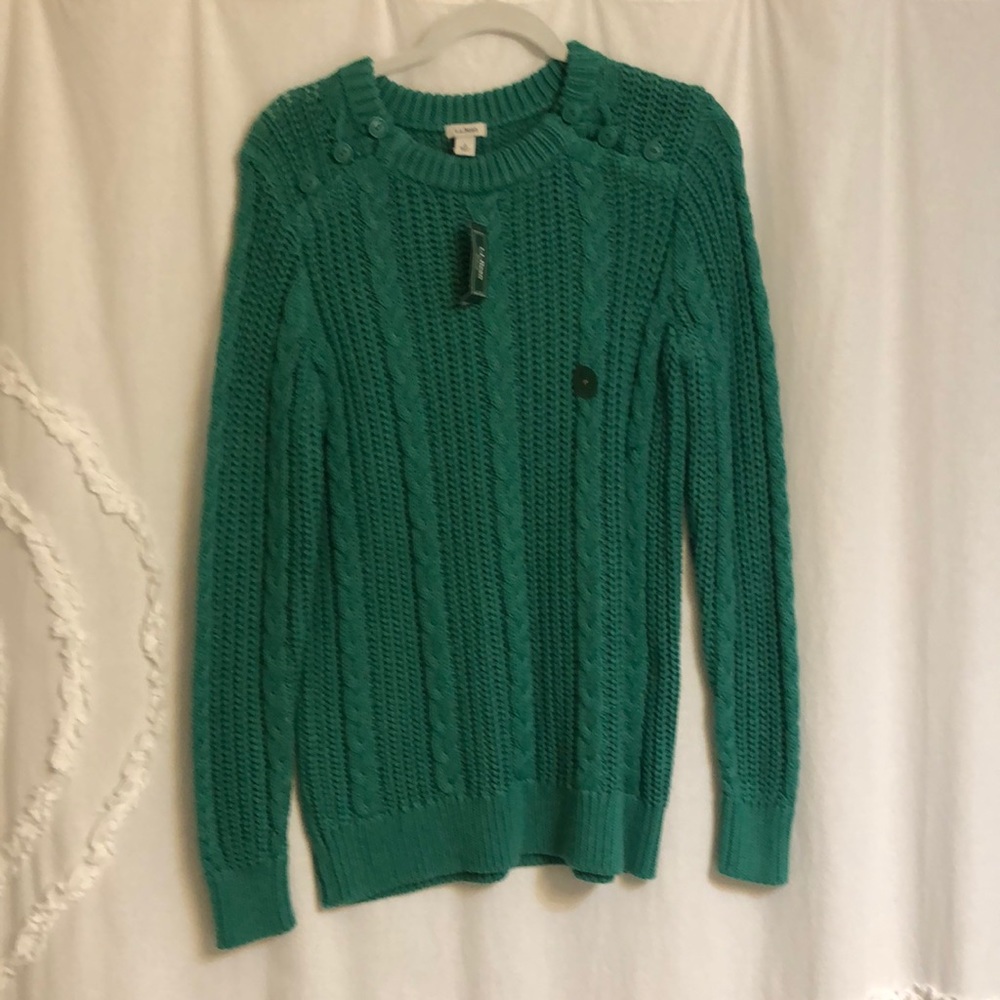 Women’s LL Bean Rope Stitch Crew Neck Sweater